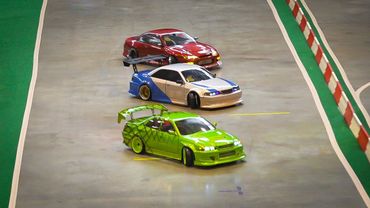 RC DRIFT CAR RACE MODELS IN SLOW MOTION AND TIME LAPSE ACTION