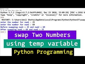Python Program to Swap Two Numbers using third variable