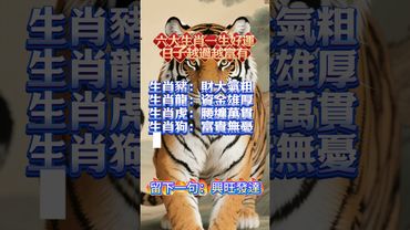 六大生肖一生好運，日子越過越富有！#生肖  #運勢  #玄學 #風水