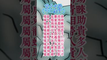 貴人之最（十二生肖）#生肖 #十二生肖 #運勢  #玄學 #風水 #命理
