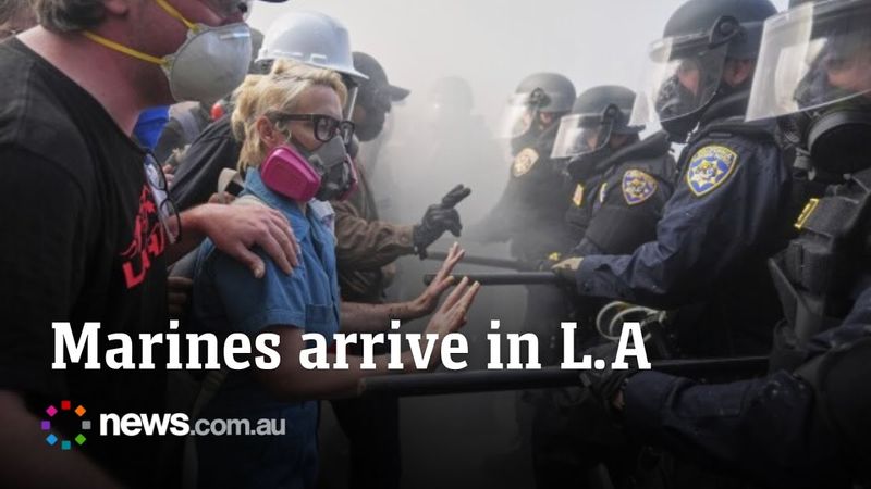 US Marines arrive in LA, mayor announces downtown curfew