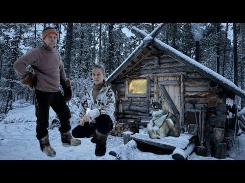 живём с дочкой в избушке на лесном озере...