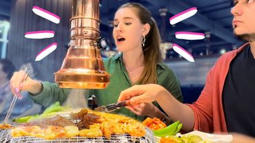 Mangiate tutto quello che potete al barbecue coreano 😱 Tagliatelle di maiale della guida Michelin