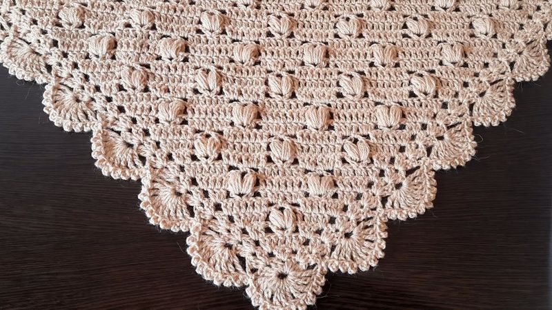 Новинка💥 Вяжем бактус (шаль) "Сахара" крючком.