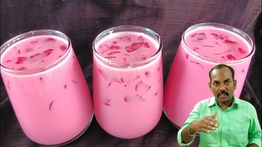 பால், எசன்ஸ் எதுவும் வேண்டாம்😲🔥Rose Milk Recipe in Tamil | How to Make Perfect Rose Milk at Home