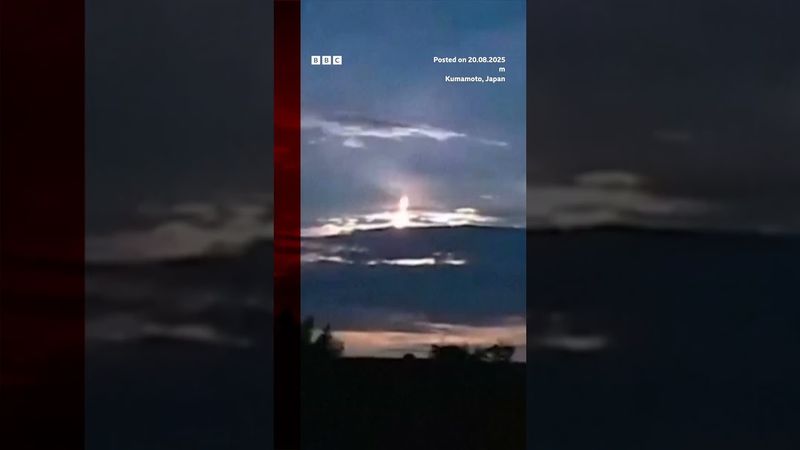 Watch the moment a fireball lights up the night sky in Japan. #BBCNews