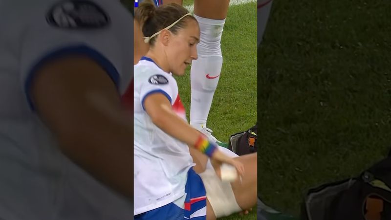 Casually strapping your own leg up 🤣🥶 #WEURO2025