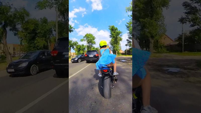 По БУГРАМ на мотоцикле в платье..😅 Тем временем водителя на дороге😂 #motoraido #bikelover #мото