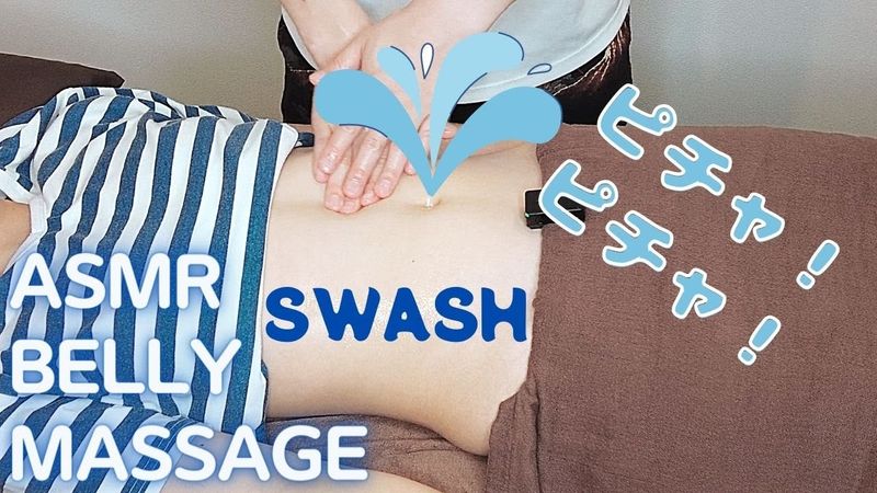 [ASMR]Tummy massage with continuous sound of water
