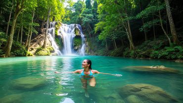 Musique relaxante avec vue : Flotter dans la magnifique cascade d'Erawan