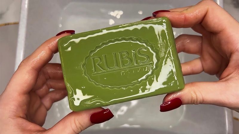 ASMR 🫒Olive soap Rubis | АСМР 🫒Мыление оливкового мыла Rubis