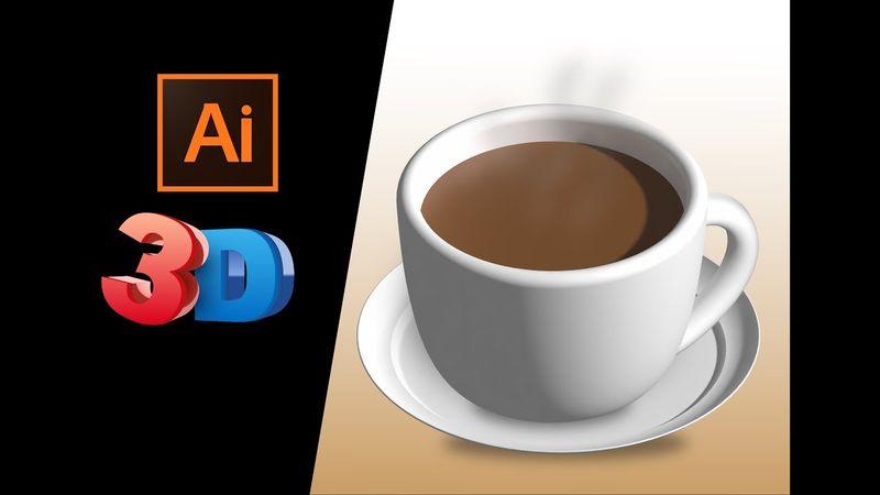 How Make 3D Coffee cup in illustrator  3D
