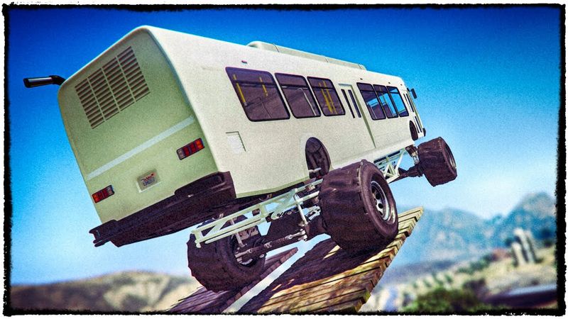 GTA 5 ONLINE - ОГРОМНЫЙ АВТОБУС МОНСТР В ГТА 5 (ГОНКИ, МОД) #126