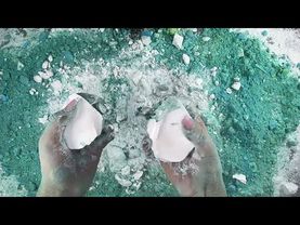 Blue/green dyed blocks and leftover jumbo chunks 💘