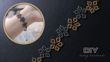 Beaded bracelet with seed beads tutorial. Jewelry making