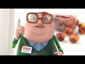 Reklama "papier+nektarynki" Tesco