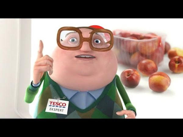 Reklama "papier+nektarynki" Tesco