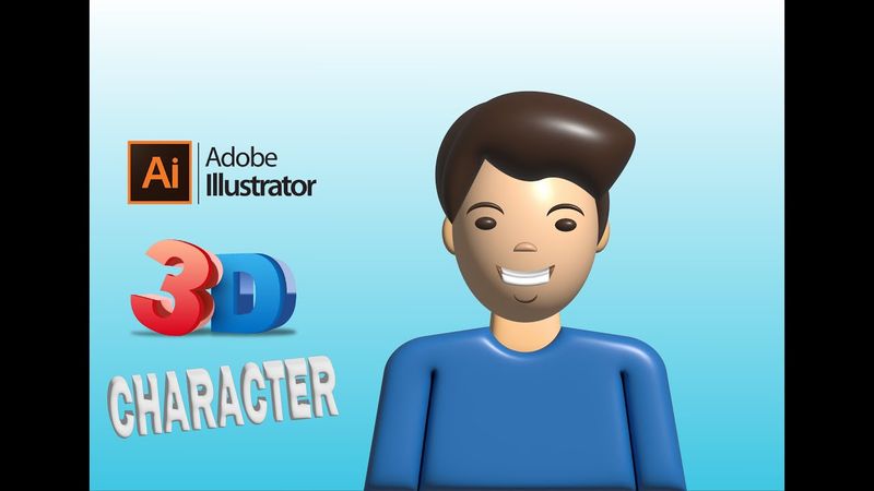 HOW TO DRAWING AND MAKE 3D CHARACTER EASY IN ADOBE ILLUSTRATOR
