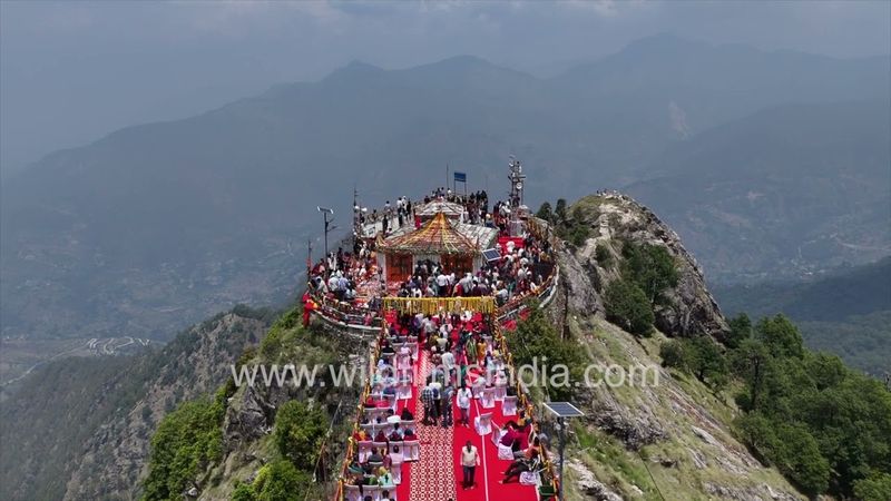 Kartik Swami temple lies on a sharp Himalayan ridge, visited by millions of Hindu devotees annually