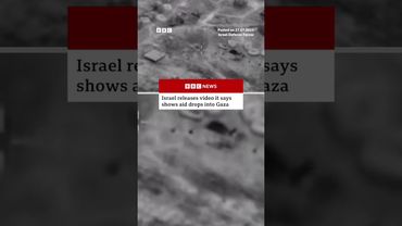 Israel releases video it says shows aid drops into Gaza. #Israel #Gaza #BBCNews