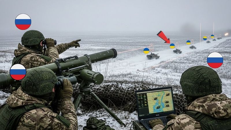 Сообщается, что российские ПТУР нацелились на украинские танки на поле боя