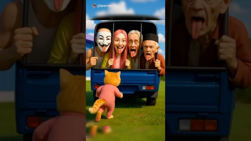 The orange kitten in the zombie family prank #comedy #cat #cute #catlovers #cutecat #pets #funny