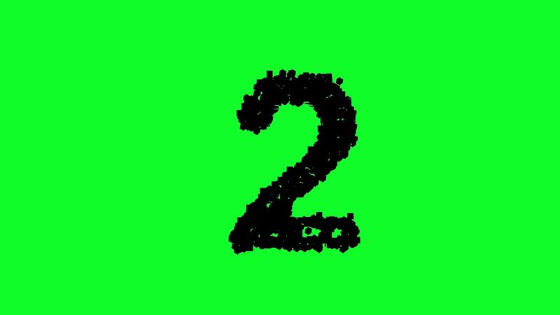 Футаж HD. Обратный отсчет от 5 до 0, маска. Хромакей