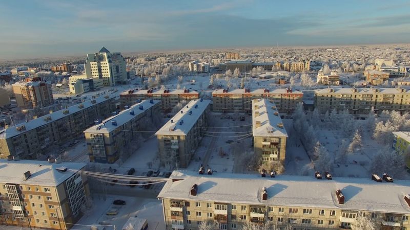 Заснеженный Югорск: панорама с квадрокоптера