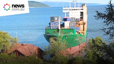 Cargo ship crashes into Norwegian man's front garden