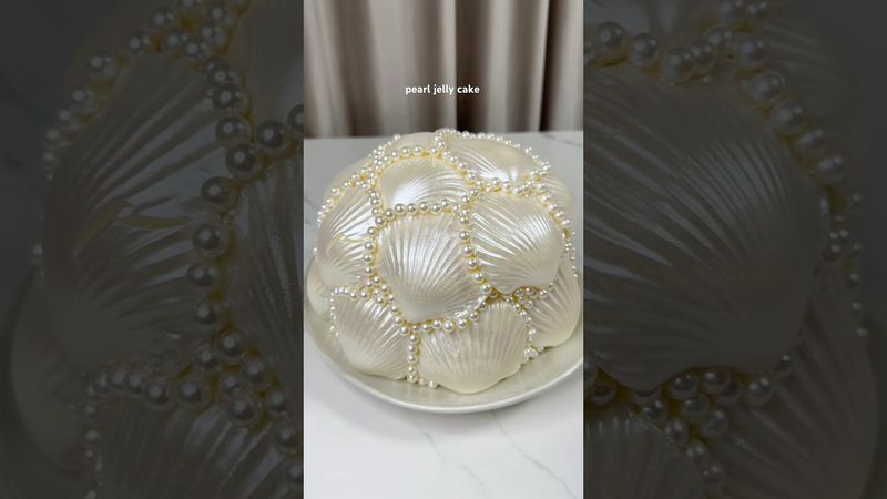 making a pearl jelly cake🐚🩵✨🤍 #jelly #jellycake #dessert #asmr #satisfying