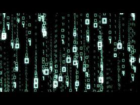 Футаж с падающими цифрами ноль и один, бинарный код, зацикленный фон.