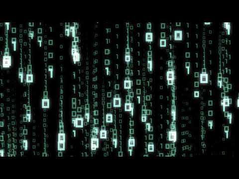Футаж с падающими цифрами ноль и один, бинарный код, зацикленный фон.