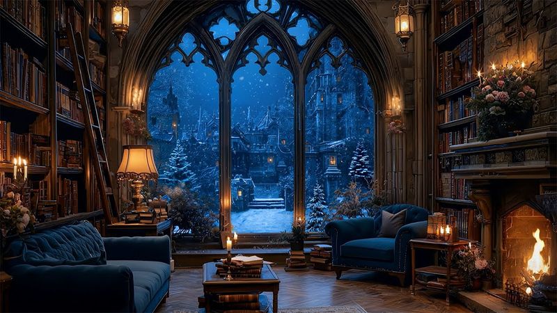 Enchanted Victorian Study Room | Dark Academia Music & Fireplace Ambience for Reading & Relax, Focus