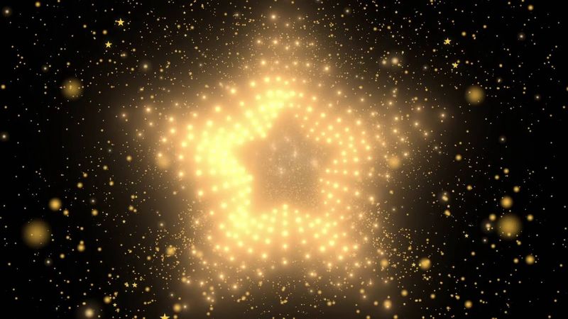 Футаж Золотые звезды переход 2