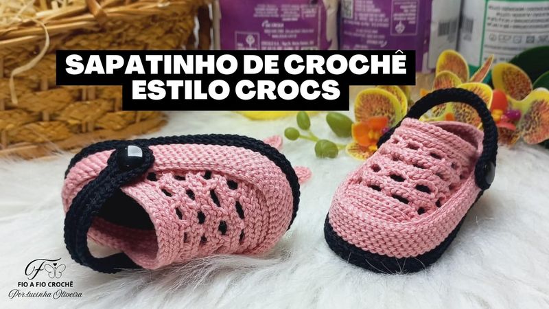 Sapatinho de Crochê Estilo Crocs - Tutorial Completo (10cm)