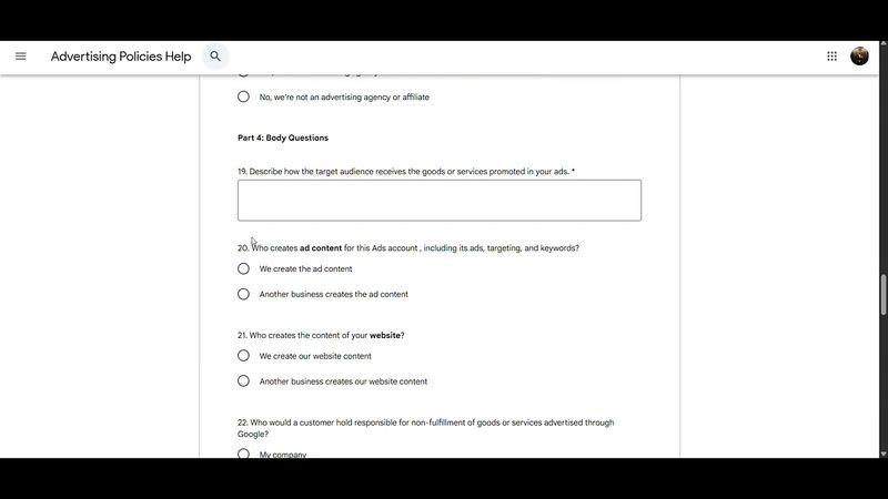 84. نحوه پر کردن فرم Advertiser Verification گوگل ادز
