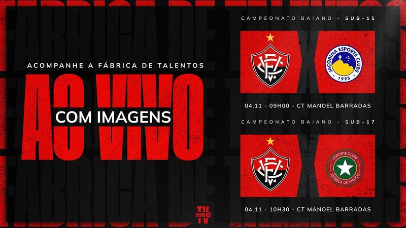 🎥 AO VIVO E COM IMAGENS: RODADA DUPLA | SUB-15 E SUB-17 | QUARTAS DE FINAL DO BAIANO 2025