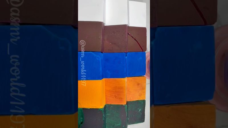 Vivid Blue Block #crushingtime #oddlysatisfying #satisfying #rainbowsoap #relax #crunchycrumbles