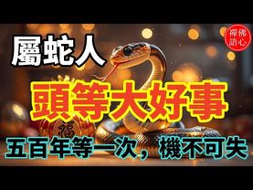 屬蛇人，頭等大好事！五百年等一次，機不可失，轉眼即逝！