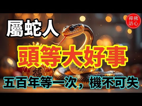 屬蛇人，頭等大好事！五百年等一次，機不可失，轉眼即逝！