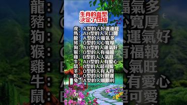 生肖的血型決定了性格！#生肖 #十二生肖 #運勢 #生肖運勢 #玄學 #風水 #命理