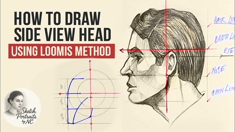 How to Draw the Side View Head Using the Loomis Me  #LoomisMethod #HowToDraw