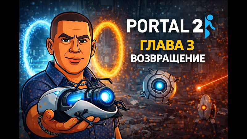 Portal 2 — Глава 3: лазеры + перенаправляющий куб — учимся управлять лучом