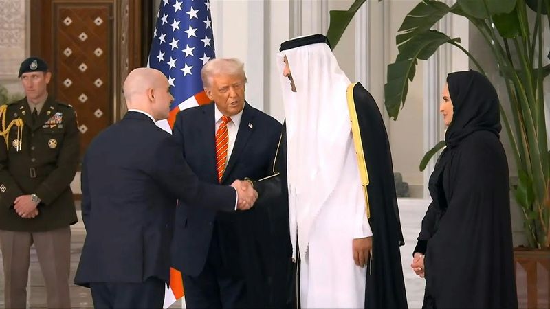 Trump greets officials, dignitaries at Qatar's Lusail Palace | AFP