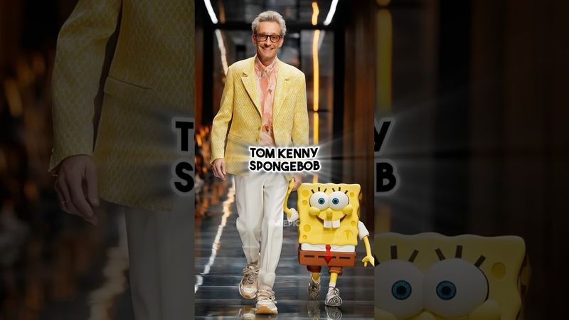 Legendary Cartoon Characters on the Runway vs Their Voice Actors! 😱 #Cartoons #FashionRunway #aiart