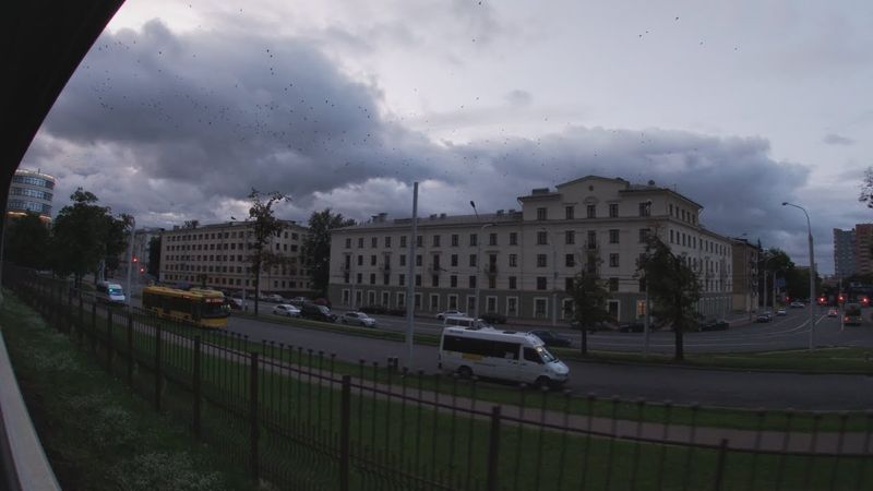 [UlltraHD 4K] Summer evenung near Minsk. Smolevichi - Minsk by train