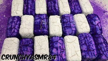 21 Purple & White Pasted Blocks | Oddly Satisfying | ASMR | Sleep Aid