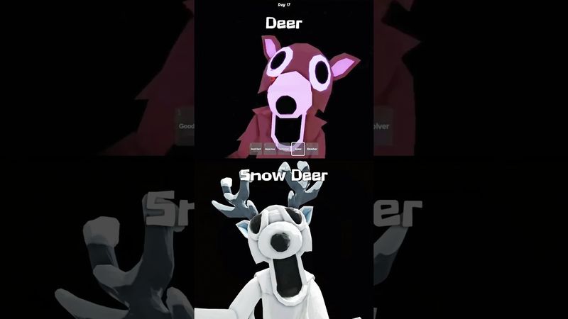 Deer vs Snow Deer JUMPSCARE - 99 Nights in the Forest #roblox #99nightintheforest #shorts