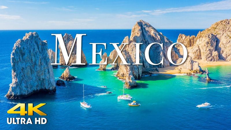 FLYING OVER MEXICO (4K UHD) Amazing Beautiful Nature Scenery with Relaxing Music | 4K VIDEO ULTRA HD
