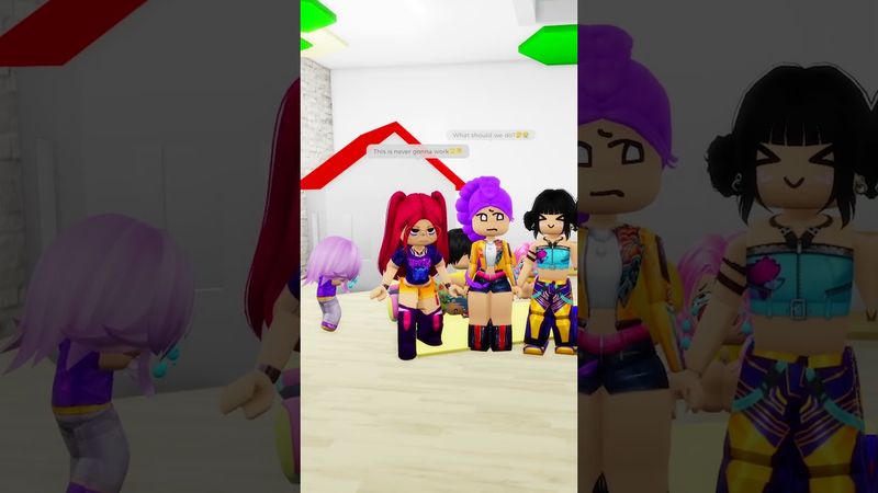 they wouldn't stop crying until the huntrx girls did this😱😂#robloxshorts #roblox